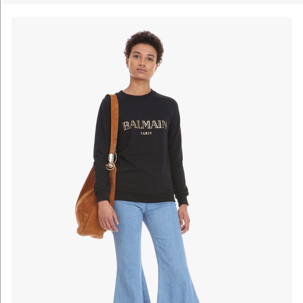 Cotton Sweatshirt with Balmain Logo